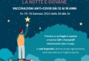 Al via  (dalle 14.00 di oggi) le prenotazioni per “La notte è giovane” – Aggiornamenti Vaccini Covid  martedì 11 gennaio 2022